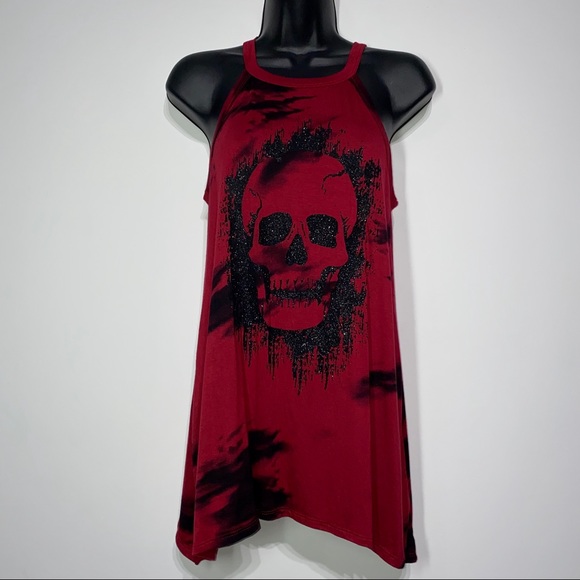 Tie-Dye Glitter Skull Tank - Picture 2 of 9